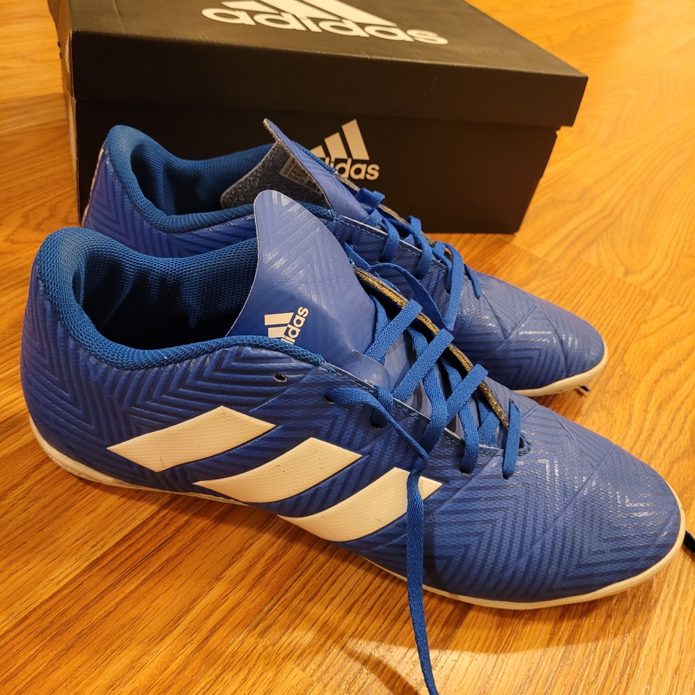 Men's US 11 Adidas Nemeziz Tango 18.4 Blue Indoor Soccer Shoes With Box